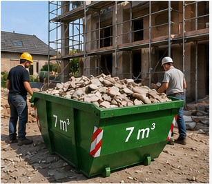 Absetzcontainer auf einer Baustelle
